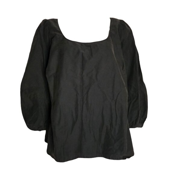 Ava & Viv Top Womens Plus Size X Solid All Black 3/4 Sleeve Pullover NWT - Picture 1 of 7
